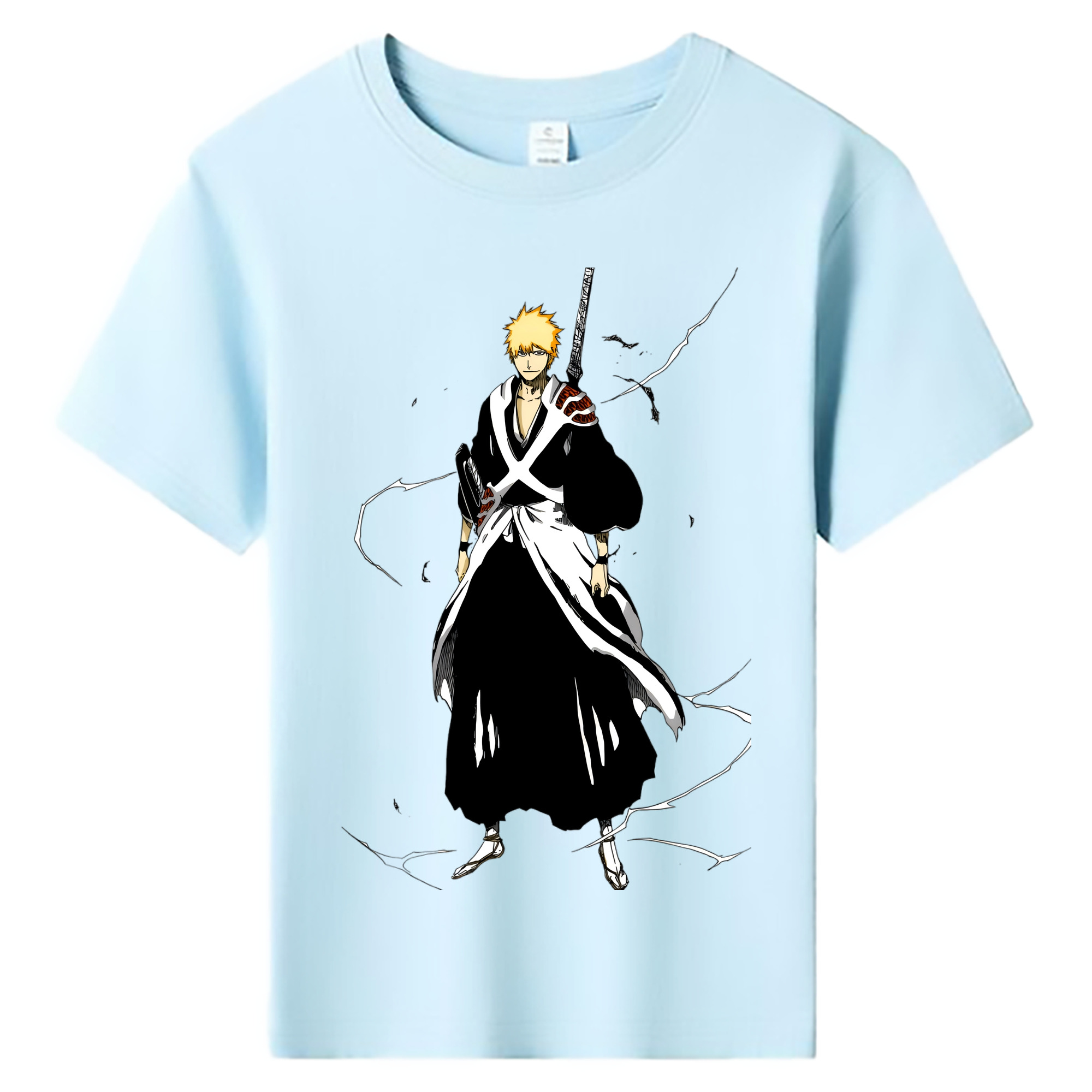 （画像用） ブリーチ 黒崎一護（くろさき いちご）BLEACH Kurosaki Ichigo 綿100％キッズTシャツ（フロントプリント）